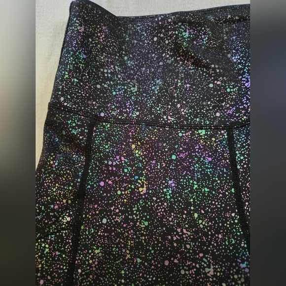 LoveHerShop Slimming Rainbow Paint Splatter Leggings Size Large - Picture 5 of 8